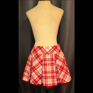 Sugar Thrillz Dolls Kill HOLIDAY PARTY Candy Cane Pink Plaid Skirt NWT XL